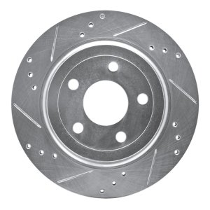 Chevrolet Cobalt Brake Rotor (1) - Rear Left - R1 Concepts - Drilled & Slotted - Silver - `08-`10 Chevrolet Cobalt Brake Rotor (1) - Rear Left - R1 Concepts - Drilled & Slotted - Silver - `08-`10